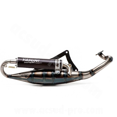 Pot d'échappement Yasuni R Black TUB225B pour scooter Peugeot Ludix / Citystar / Kisbee 2 temps