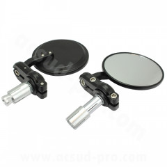 Rétroviseur TNT Noir Vintage Universel (Fixation Embout de Guidon)