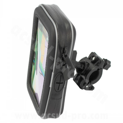 Support universel imperméable adaptable pour smartphone / GPS - fixation guidon scooter / moto