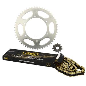 Kit chaîne Afam 420 11x52 D108/6 fixe demultiplication d'origine pour mécaboite XR6 après 2001