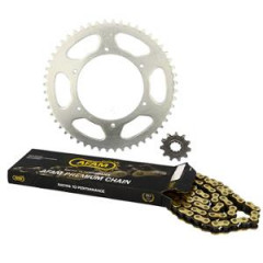Kit chaîne Afam 420 11x52 D108/6 fixe demultiplication d'origine pour mécaboite XR6 après 2001