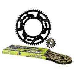 Kit chaine alu Doppler 14x53 D108 noir pour Derbi Senda/DRD/Evo/GPR nude/Racing/RS4/SMT