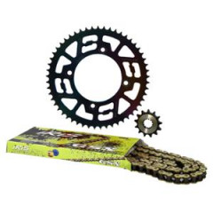 Kit chaine Doppler alu 428 13x53 dents D100 4 fix alu neochrome pour Beta Factory 05>/RR SM 05>