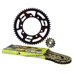 Kit chaine Doppler 14x53 D105 neochrome pour Derbi/Senda après 2000, Gilera SMT/RCR/RX/SX