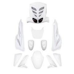 Kit carrosserie BCD blanc homologué (7 pièces) pour scooter stunt / slider