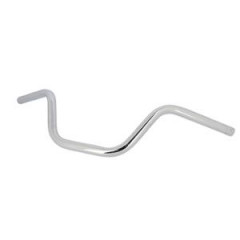 Guidon adaptable chrome - hauteur 125mm / largeur 630mm - pour mobylette MBK 88 / 41 / 89