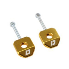 Tendeurs chaine Doppler Alu Or (x2) - Axe 12mm pour Derbi Senda/SMT/RCR/RX/SX