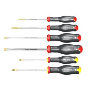 Jeu de 6 tournevis Facom (4 plats et 2 cruciformes)