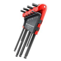 Jeu de 9 clés hexagonales longues Facom sur étui