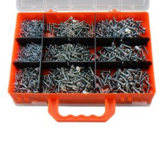 Vis tôles adaptable tête bombe cruciforme et fendue (boîte 1800 pièces)