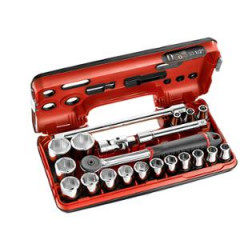 Coffret cliquet 1/2'' Facom étanche - 21 douilles 6 pans