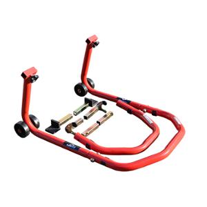 Lève moto adaptable avec support caoutchouc et en V avant/arrière universel