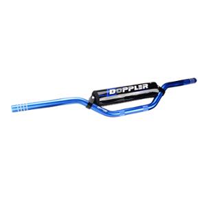 Guidon Doppler cross-bar alu bleu (L740 H 70) + mousse pour 50 à boite