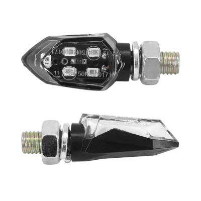Clignotants Tun'r 5 LEDs homologués CE base ABS noir transparent