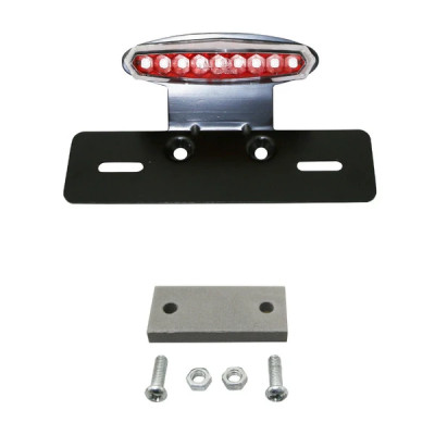 Support de plaque immatriculation adaptable avec feu arrière fume à LED (homologué CE)