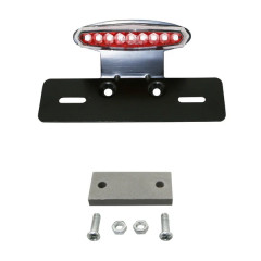 Support de plaque immatriculation adaptable avec feu arrière fume à LED (homologué CE)