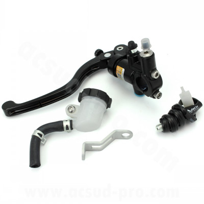 Maitre cylindre de frein arrière adaptable CNC complet (Ø14 x 18) gauche