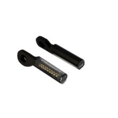 Clignotants Blackway LED séquentiels noirs homologués CE (x2) - fixation rétro