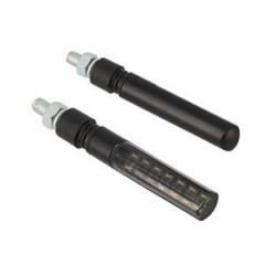 Clignotants Blackway LED Séquentiel/Feu Position Avant Noir (x2) - Homologué CE