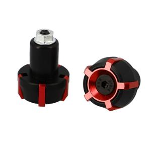 Embout guidon Blackway alu noir/rouge diamètre 17mm (x2)