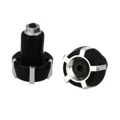 Embout guidon Blackway alu noir/argent diamètre 17mm (x2)