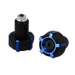 Embout guidon Blackway aluminium noir/bleu 17mm (x2)