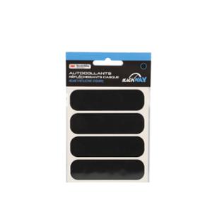 Autocollants casque Blackway réfléchissant noir (sachet de 4)