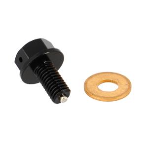 Bouchon vidange aimante Blackway M8X1.25 - 15mm - noir avec joint cuivre