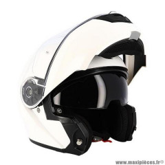 Casque modulable Trendy T-706 double écran blanc vernis taille 63-64 2XL