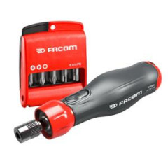 Tournevis assisté électrique 4V Facom avec 10 embouts PH/PZ/6 pans