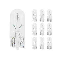 Ampoules standard Flosser 12V 2W culot W2,1x9,5d norme W2W T10 wedge blanc (clignotant) boîte de 10