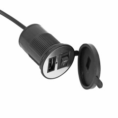 Chargeur USB adaptable 12V 2A avec interrupteur et fixation guidon étanche