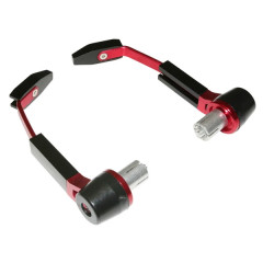 Protection de levier Replay Alu noir-rouge avec embouts (pour guidons 13 et 17mm) (paire)