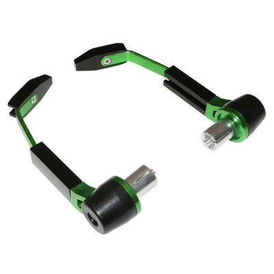 Protection de levier Replay Alu embouts noir-vert pour guidon 13 et 17 mm (x2)