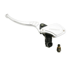 Maitre cylindre d'embrayage adaptable avant alu CNC noir-argent gauche