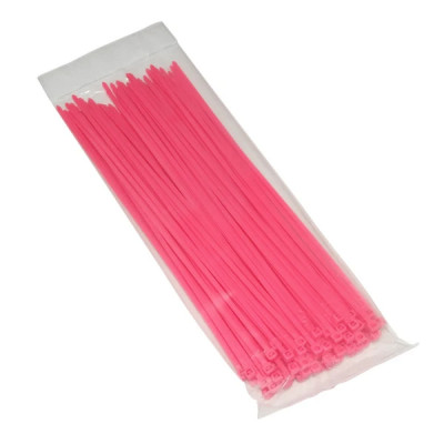 Collier de serrage adaptable Rilsan 3,6x250mm rose fluo (x100)