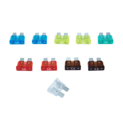 Fusible plat enfichable standard adaptable 7,5 - 10 - 15 - 20 - 25 - 30A (sachet de 10)