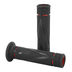 Revêtements poignées ProGrip 838 double densité open end noir-rouge 122mm