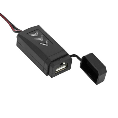 Chargeur USB adaptable 12V 2A avec interrupteur et fixation guidon étanche