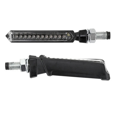 Clignotants à led adaptable 12 leds base abs transparent-noir homologué CE