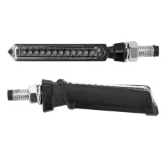 Clignotants à led adaptable 12 leds base abs transparent-noir homologué CE