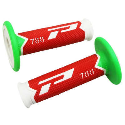 Revêtements poignées ProGrip triple densité spécial édition fluo design blanc-rouge-vert fluo 115mm (cross-mx)