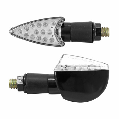Clignotants à LED adaptable homologué ECE 17 LEDs base ABS transparent-noir