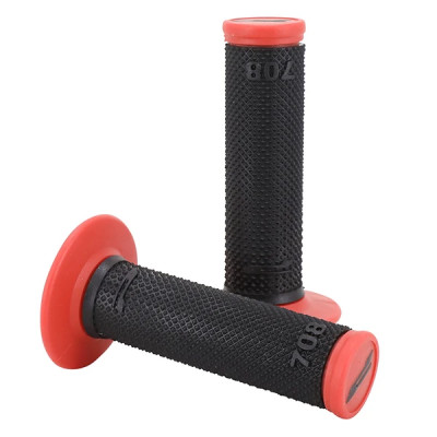 Revêtements poignées ProGrip 708 double densité noir-rouge 115mm (avec lock on - livré avec 5 embouts)