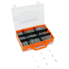 Vis autotaraudeuse adaptable assortiment tête plate fendue cylindrique boîte de 600 pièces