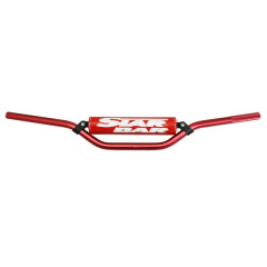 Guidon moto adaptable alu 2014 T6 diamètre 22,2mm L800mm H86mm rouge avec barre de renfort