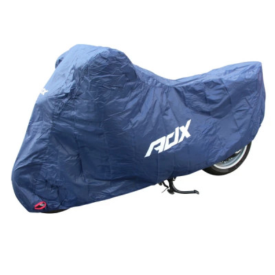 Housse-bache de protection moto ADX totalement étanche bleu foncé (203x89x119cm) avec boucle de fermeture et oeillets antivol