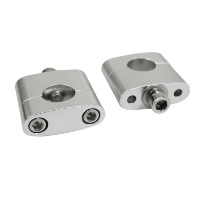 Pontet de guidon universel Replay aluminium 22,2mm entraxe 35mm argent (vis inox M7) (paire)