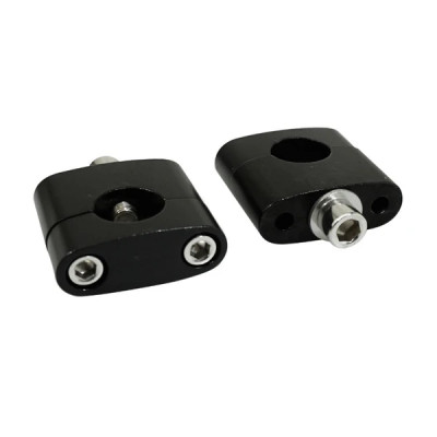 Pontet de guidon universel Replay alu noir diamètre 22,2mm entraxe 35mm (vis inox M7) (x2)