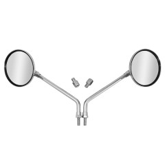 Rétroviseur scooter Replay rond chrome 103 mm diamètre 8 + 2 réducteurs M10 (x2)
